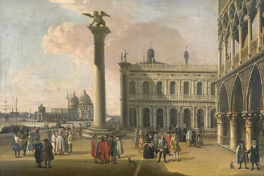 Ein Blick auf die Piazzetta nach Westen